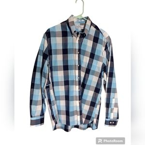 Paul Frederick men's size m casual button down plaid shirt with chest pocket
